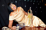 Joan Belgrave with trumpet